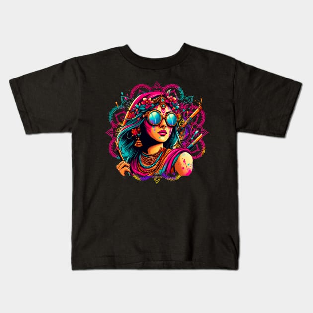 T shirt for Happy Holi festival celebration 04 Kids T-Shirt by fadinstitute